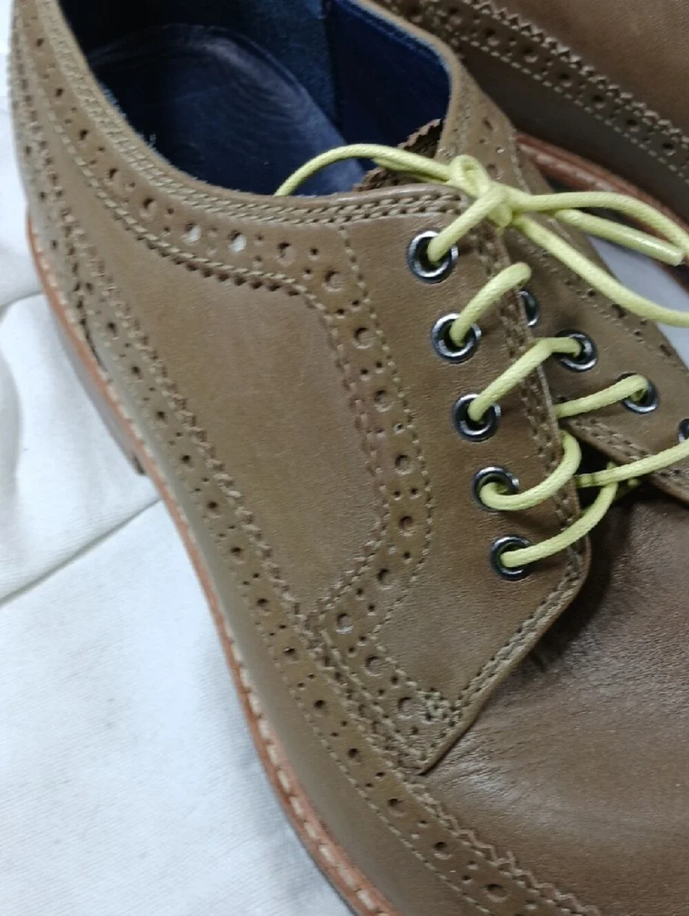 Cole Haan Men’s Wingtip Derby Oxfords in Taupe